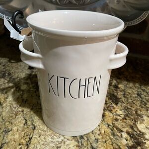 Rae Dunn KITCHEN crock with side handles - Brand new!